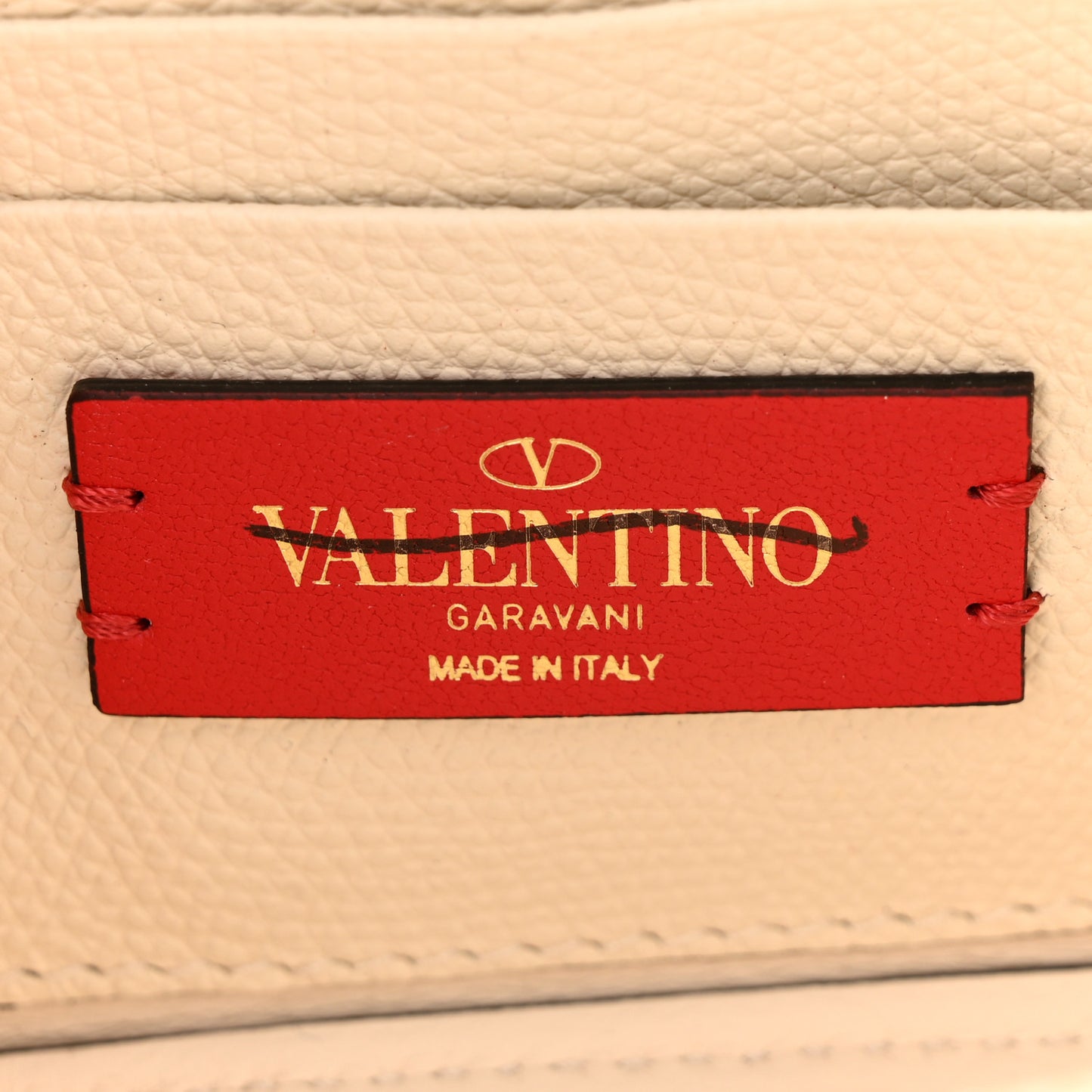 Grainy Calfskin Vlogo Vanity Case White