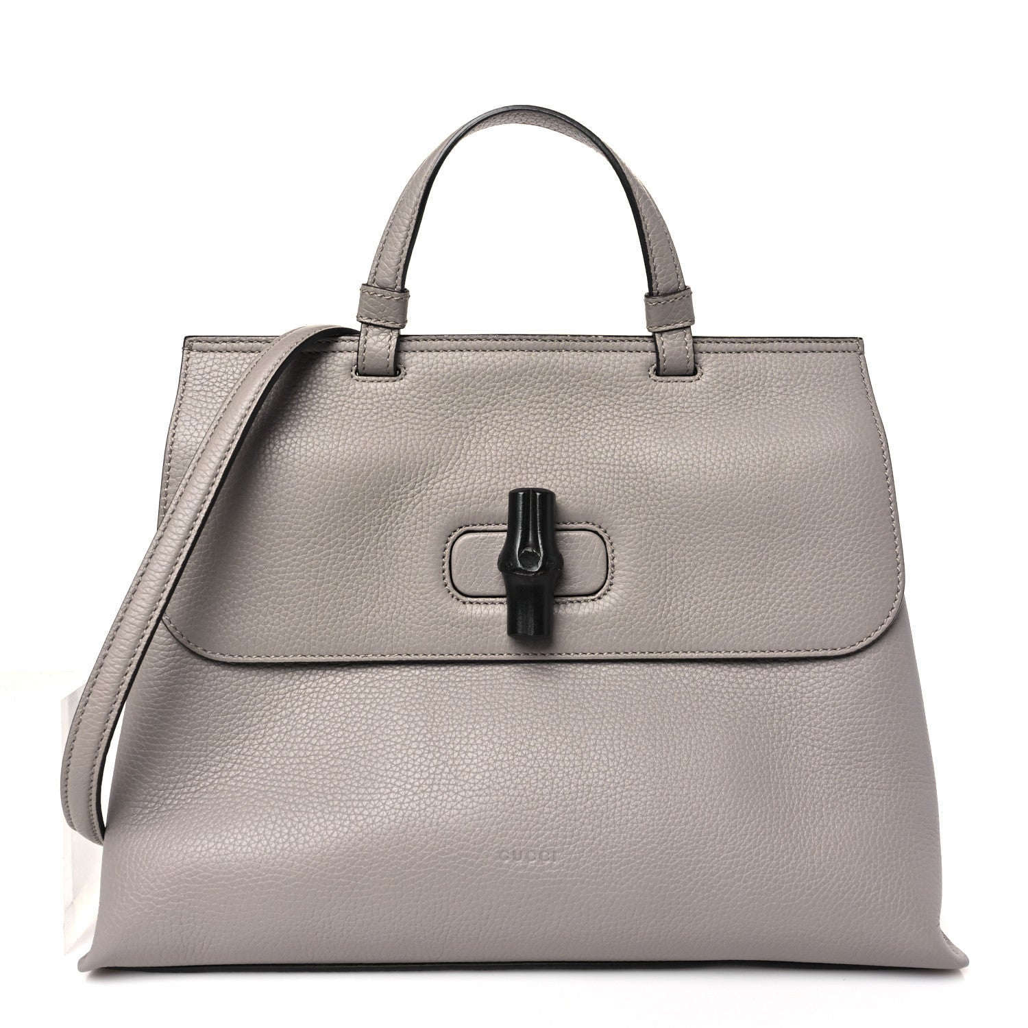 Gucci Cellarius Calfskin Medium Bamboo Daily Top Handle Bag Storm Grey 1 of 8