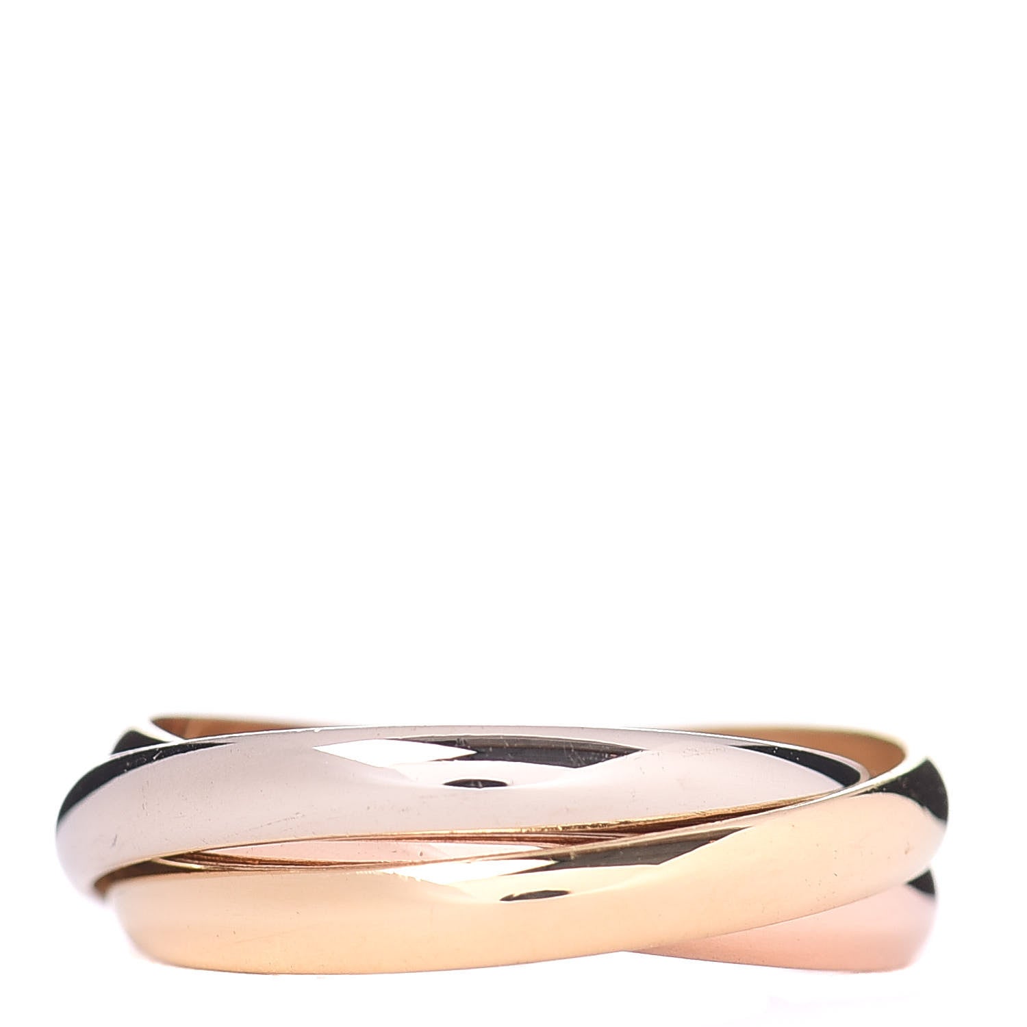 Cartier 18K Pink Yellow White Gold Small Trinity Ring 51 5.75 1 of 4