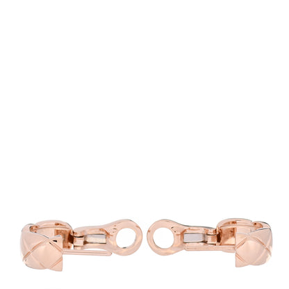 Chanel 18K Beige Gold Coco Crush Hoop Earrings 3 of 5