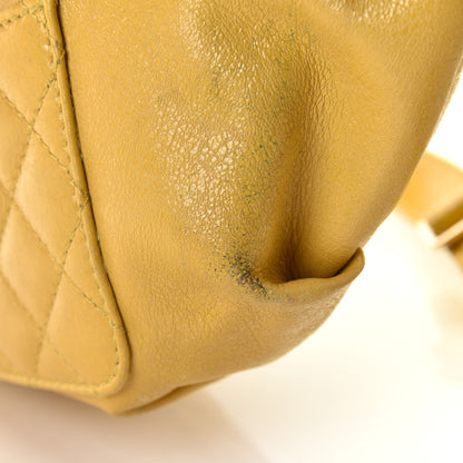 Chanel Crumpled Glazed Lambskin Quilted Waist Bag Fanny Pack Yellow 6 of 6