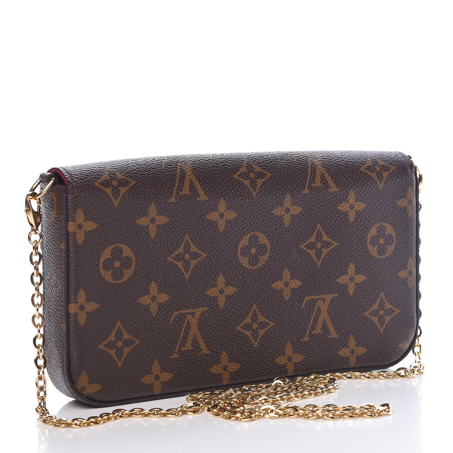 Monogram Pochette Felicie Chain Wallet Fuchsia
