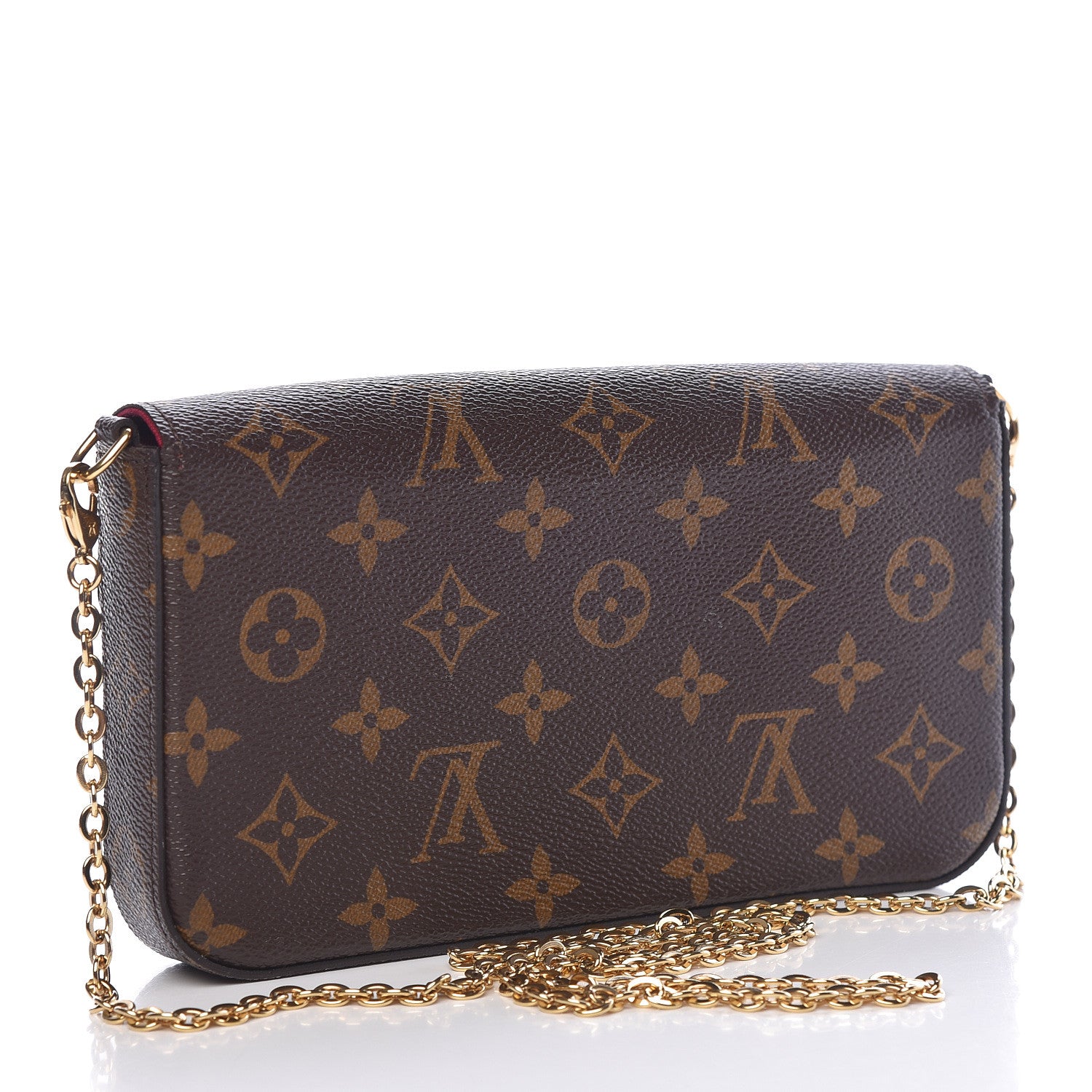 Louis Vuitton Monogram Pochette Felicie Chain Wallet Fuchsia 4 of 14