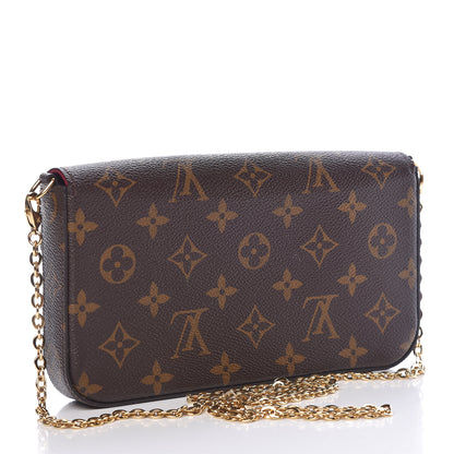 Louis Vuitton Monogram Pochette Felicie Chain Wallet Fuchsia 4 of 14