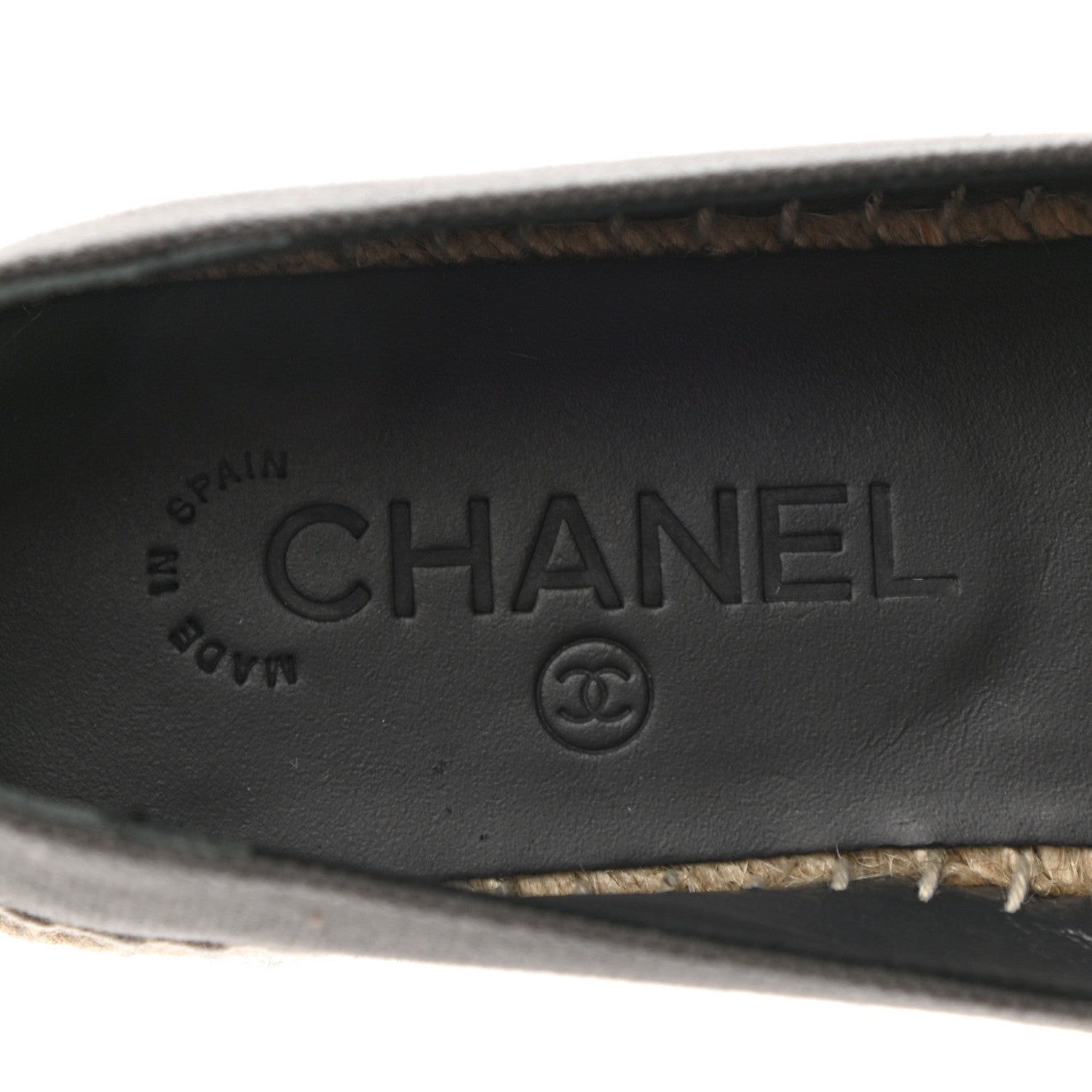 Chanel Canvas Grosgrain CC Espadrilles 38 Grey Black 8 of 10