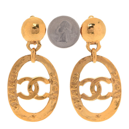 Chanel CC Drop Clip On Earrings Gold 2 of 7