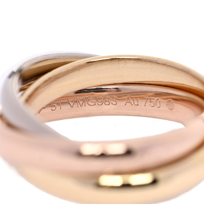Cartier 18K Pink Yellow White Gold Classic Trinity Ring 51 5.75 5 of 6