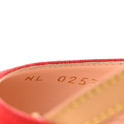 Louis Vuitton Suede Baby Goat Blossom Slingback Pumps 36 Rouge 6 of 11