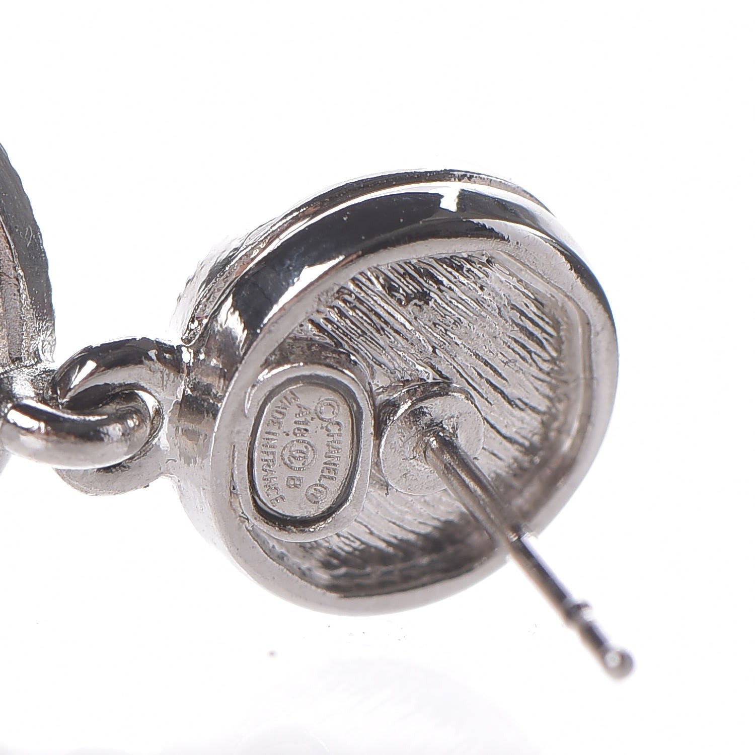 Chanel Crystal CC Chain Tassel Drop Earrings Grey 4 of 5