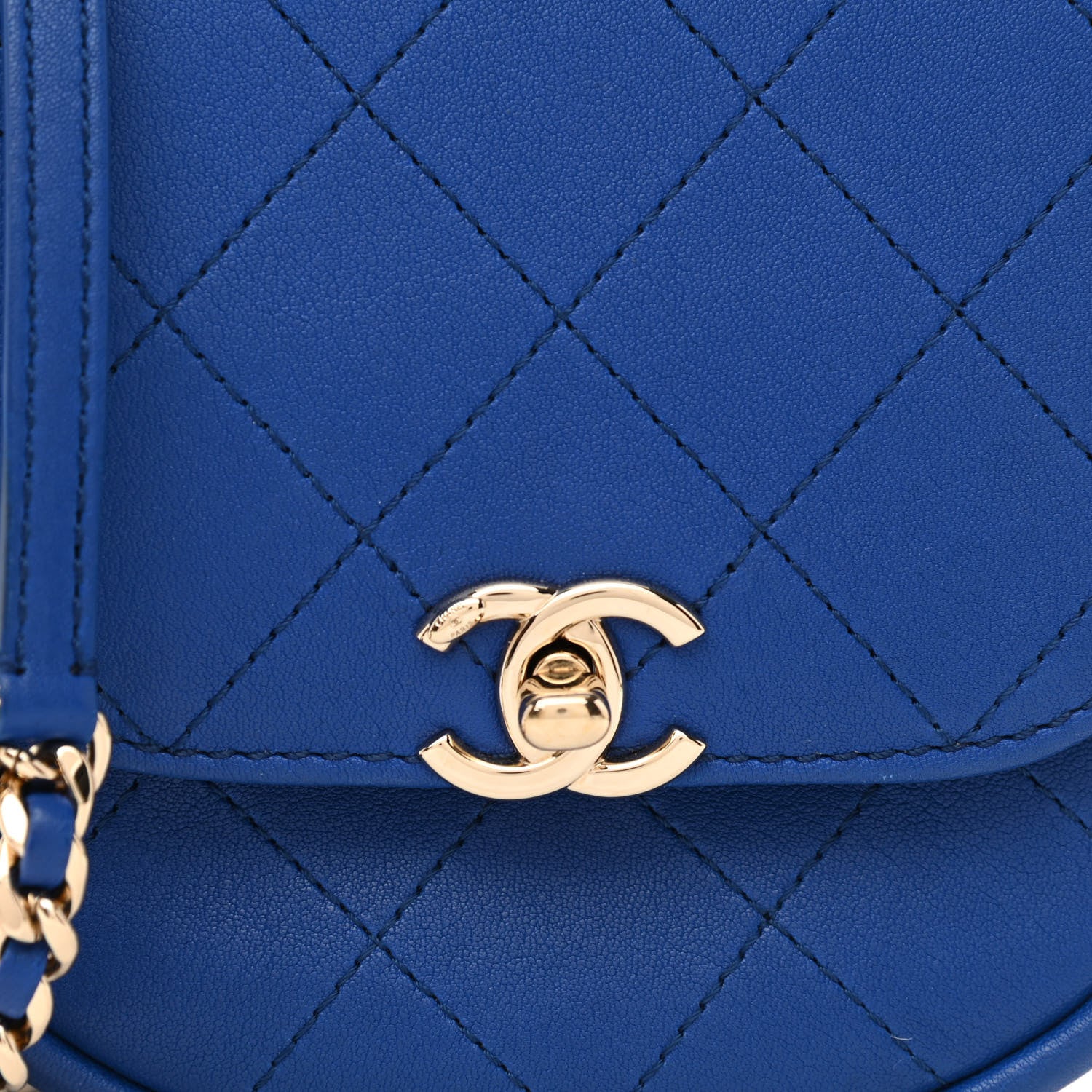 Chanel Goatskin Stitched Casual Trip Messenger Flap Royal Blue 7 of 9