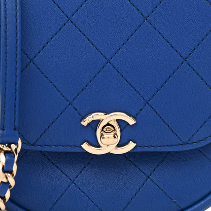 Chanel Goatskin Stitched Casual Trip Messenger Flap Royal Blue 7 of 9