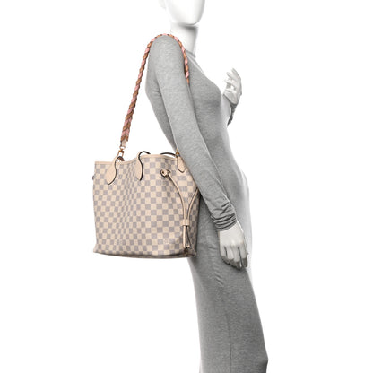Louis Vuitton Damier Azur Braided Neverfull MM Pink 2 of 11