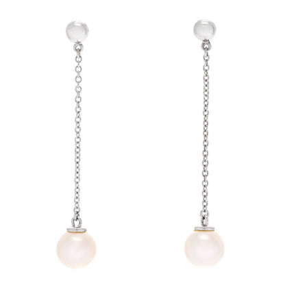 Tiffany Sterling Silver Pearl Ziegfeld Drop Earrings 1 of 4