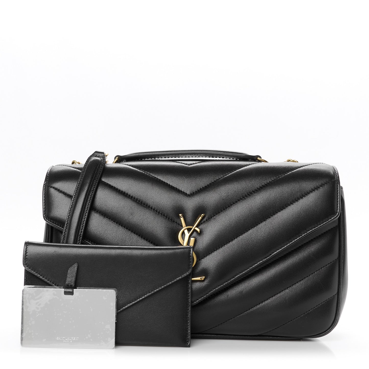 Lambskin Chevron Quilted Medium Loulou Black