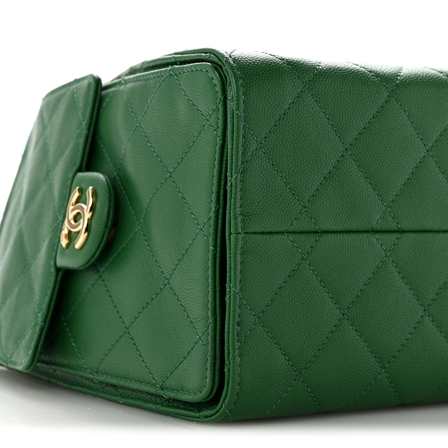 Caviar Quilted Small Chanel 25 Handbag Green