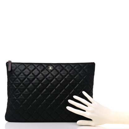 Chanel Caviar Quilted Large Cosmetic Case Black 2 of 9