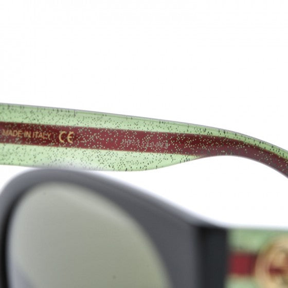 Acetate Round Web Sunglasses GG 0035S Black
