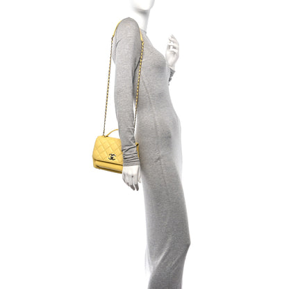 Chanel Caviar Quilted Small Business Affinity Flap Yellow 2 of 11