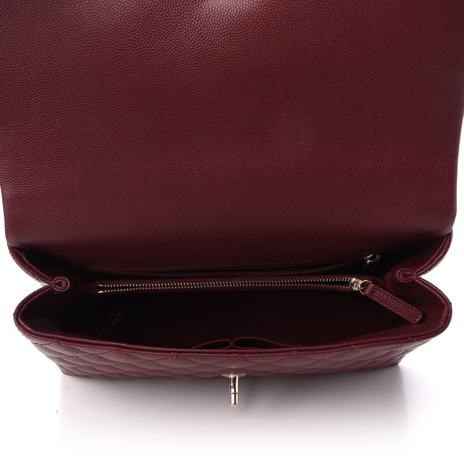 Chanel Caviar Quilted Small Coco Handle Flap Burgundy 6 of 11
