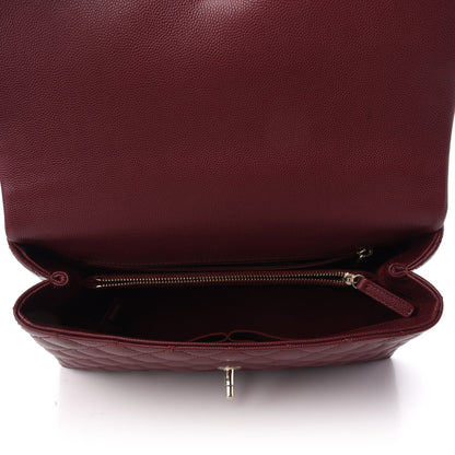 Chanel Caviar Quilted Small Coco Handle Flap Burgundy 6 of 11