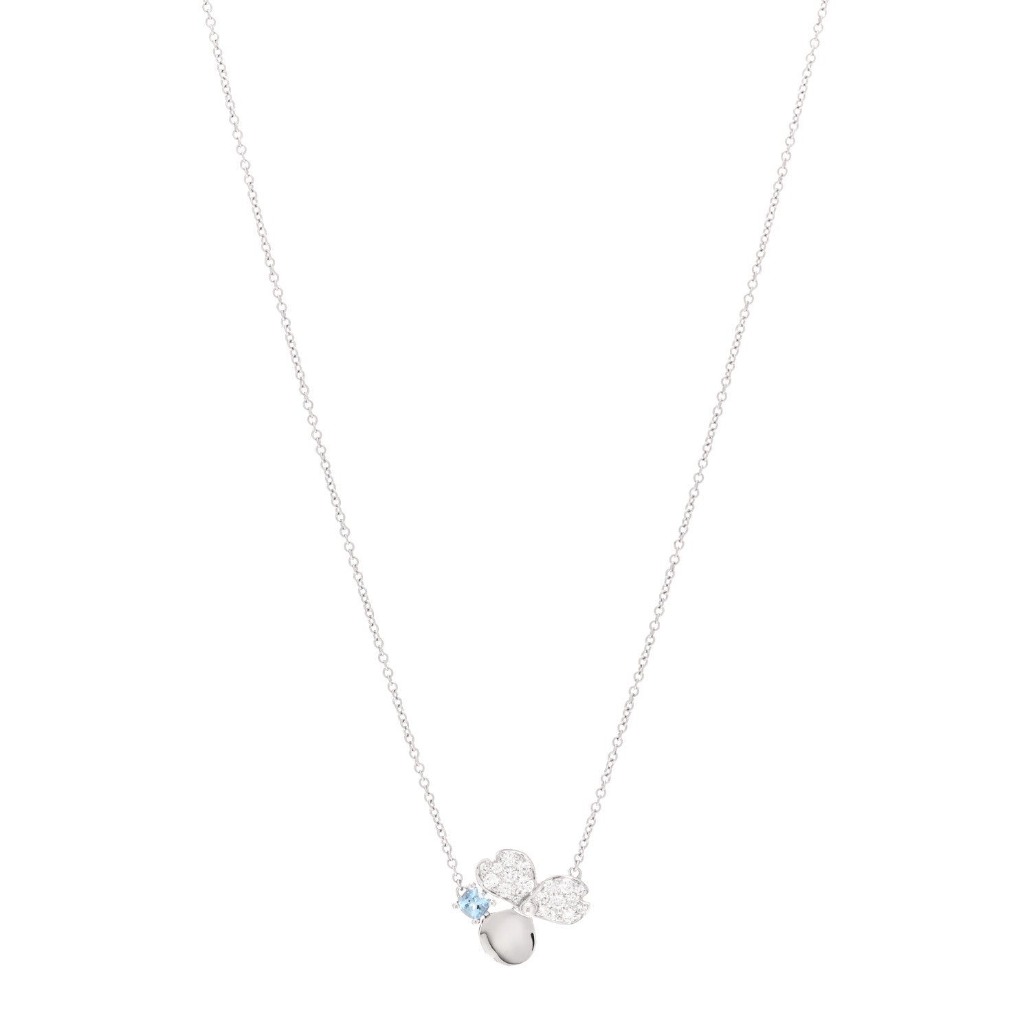 Tiffany Platinum Diamond Aquamarine Paper Flowers Pendant Necklace 1 of 5