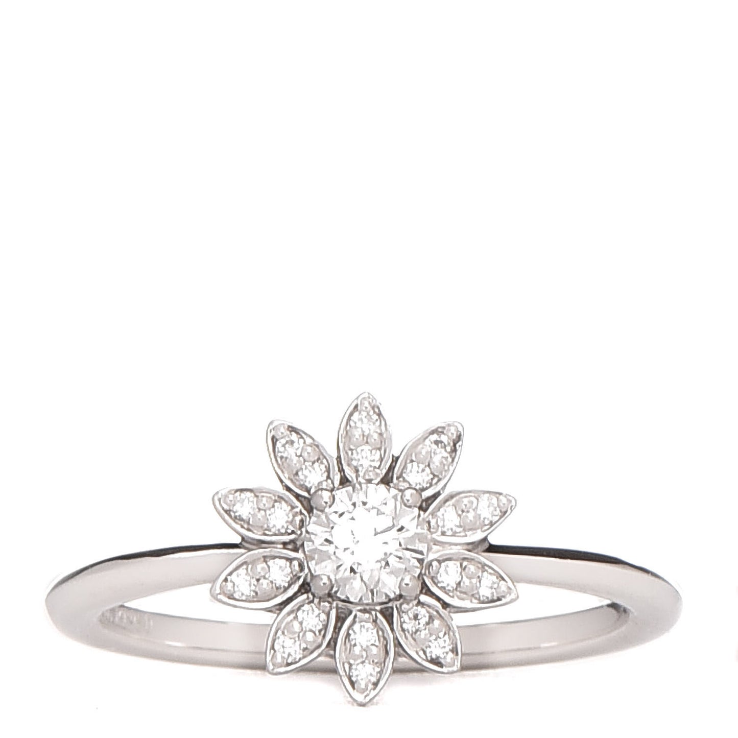 Platinum Diamond Enchant Garden Flower Ring 50 5.5