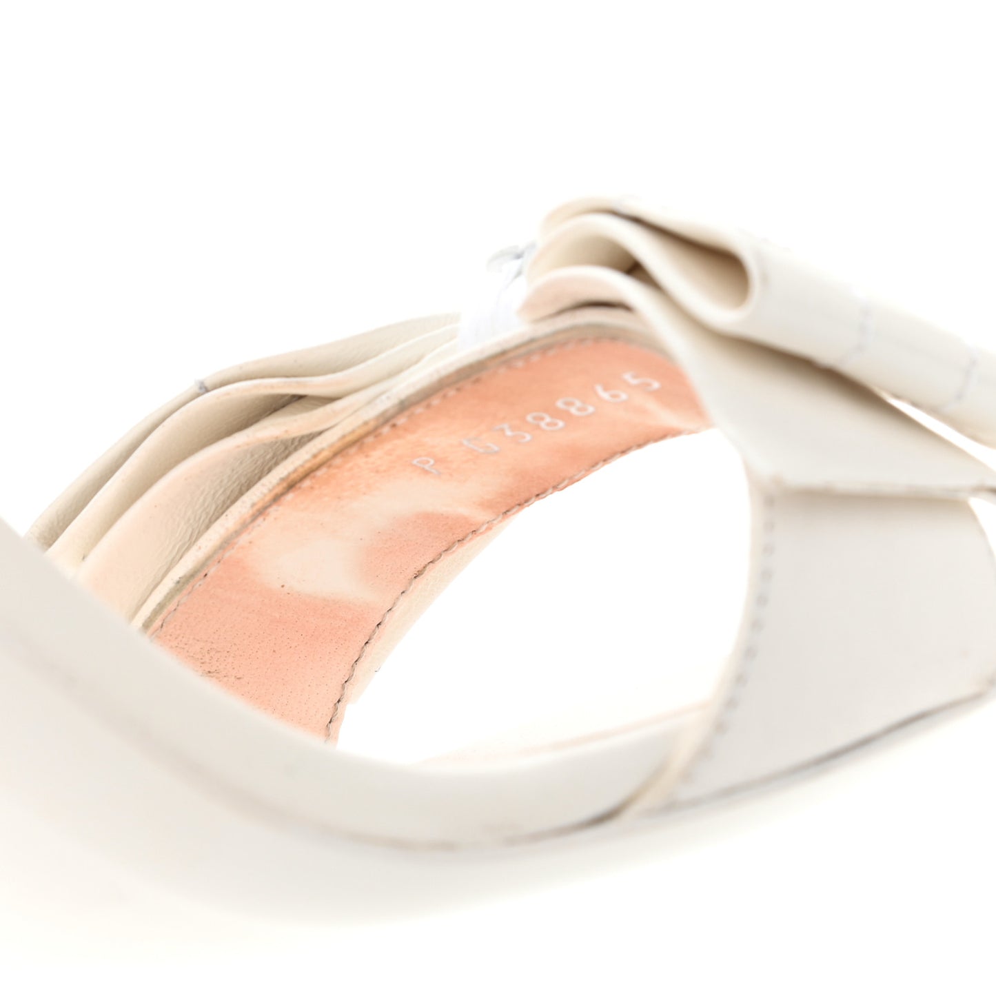 Lambskin Bow Sandals 36.5 White