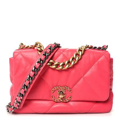 Chanel Goatskin Quilted Medium Chanel 19 Flap Coral 1 of 10