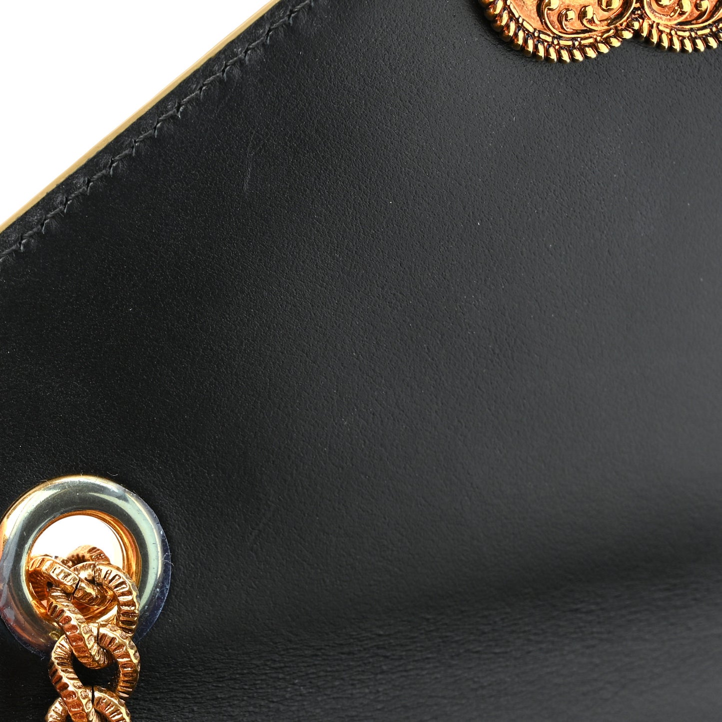Metallic Calfskin Crocodile Embossed Mini Devotion Envelope Bag Gold