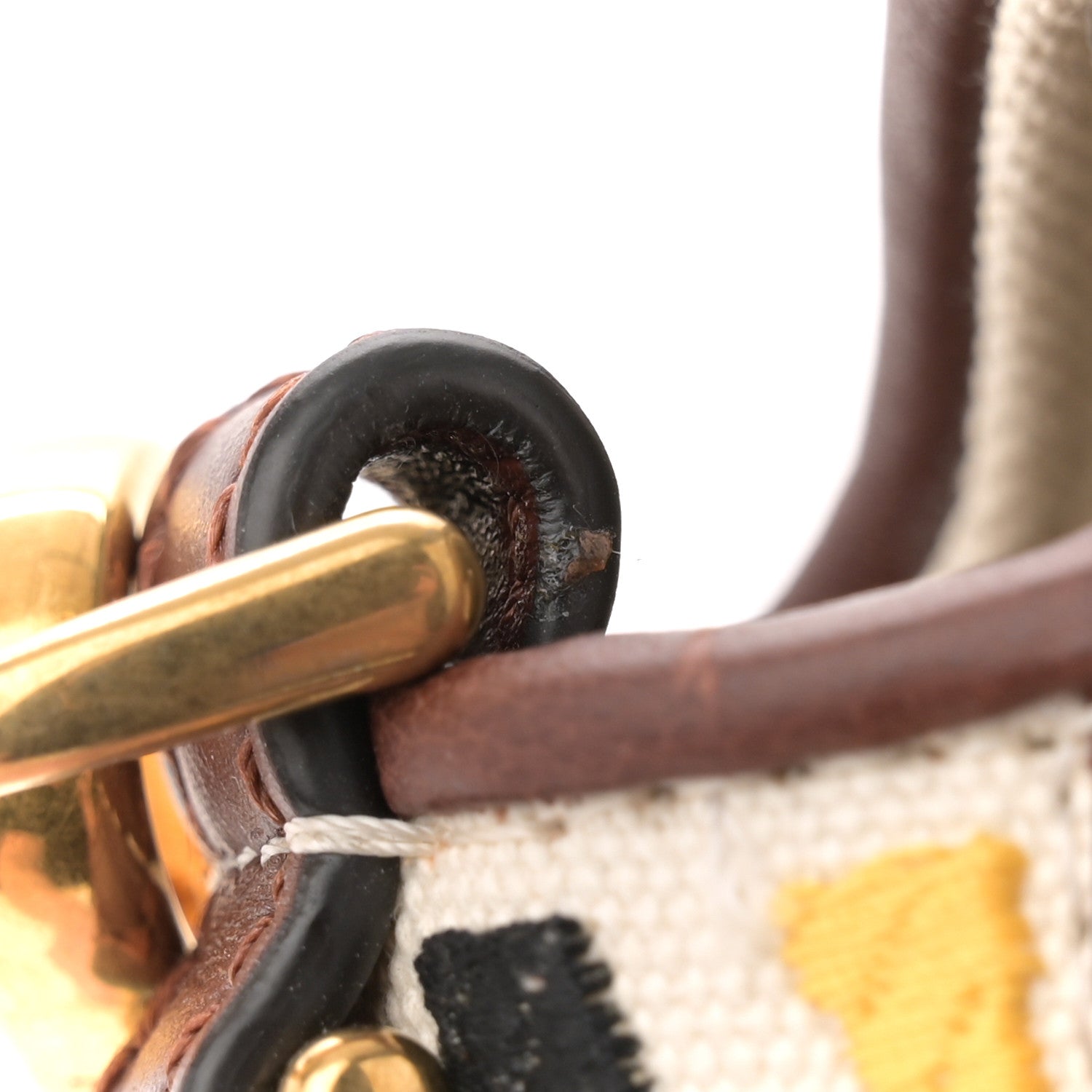 Fendi X SARA COLEMAN Canvas Vitello King Seta FF Fish Eye Embroidered Baguette Grezzo Multicolor Ghianda 11 of 11
