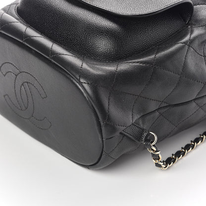 Chanel Sheepskin Caviar Quilted Daily Round Backpack Black 10 of 10