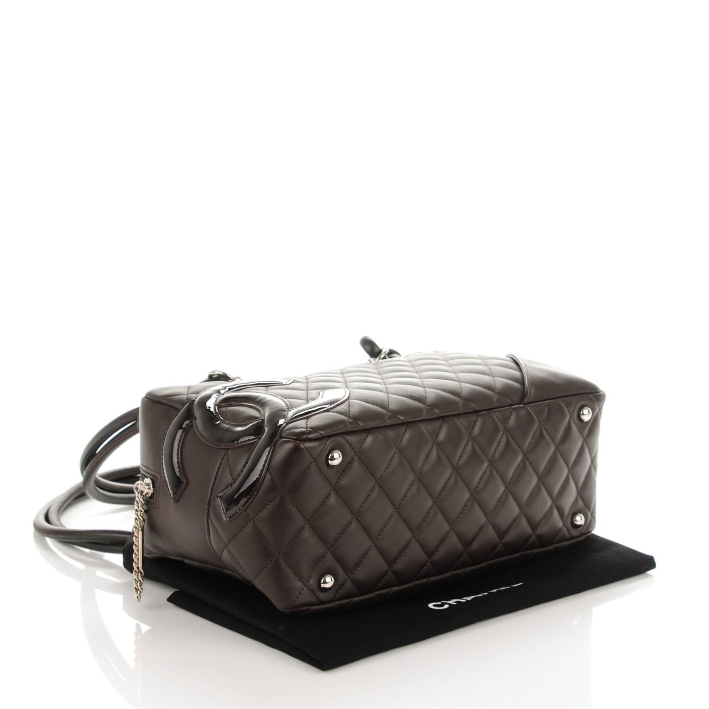 Calfskin Quilted Large Cambon Bowler Dark Brown