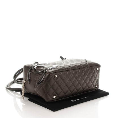 Chanel Calfskin Quilted Large Cambon Bowler Dark Brown 4 of 8