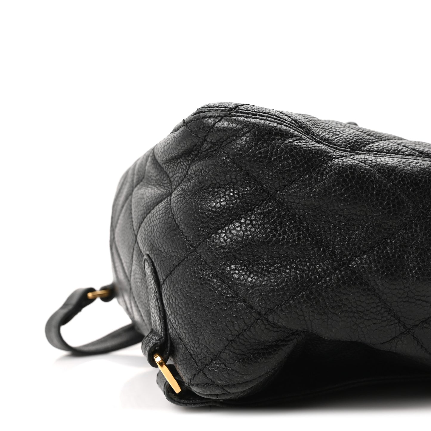 Caviar Quilted Drawstring Backpack Black