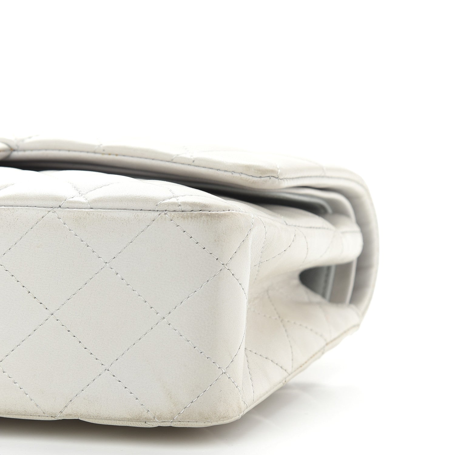 Chanel Lambskin Quilted Medium Double Flap Grey 8 of 9