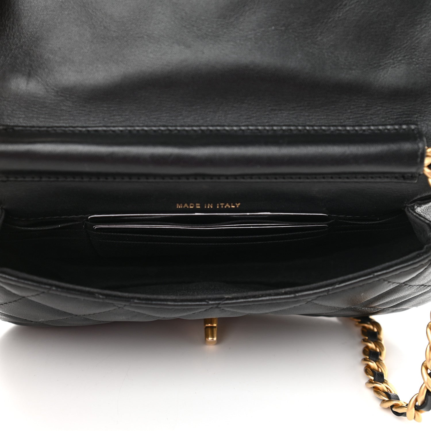 Chanel Calfskin Quilted Coco Mail Clutch With Chain Black 5 of 10