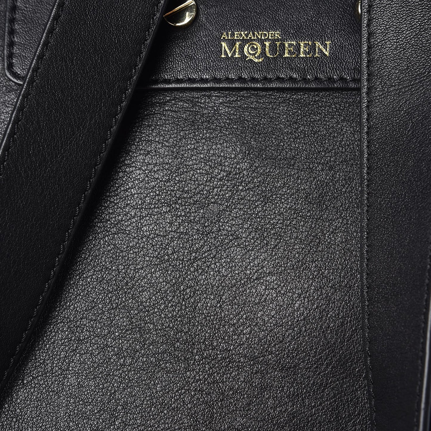 Calfskin Studded Padlock Backpack Black