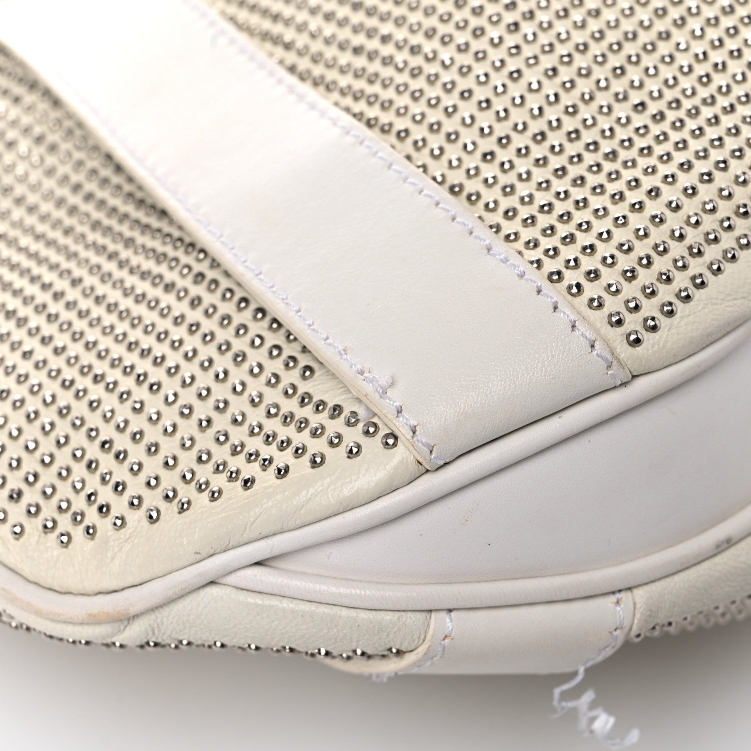 Burberry Calfskin Studded Hobo White 9 of 34