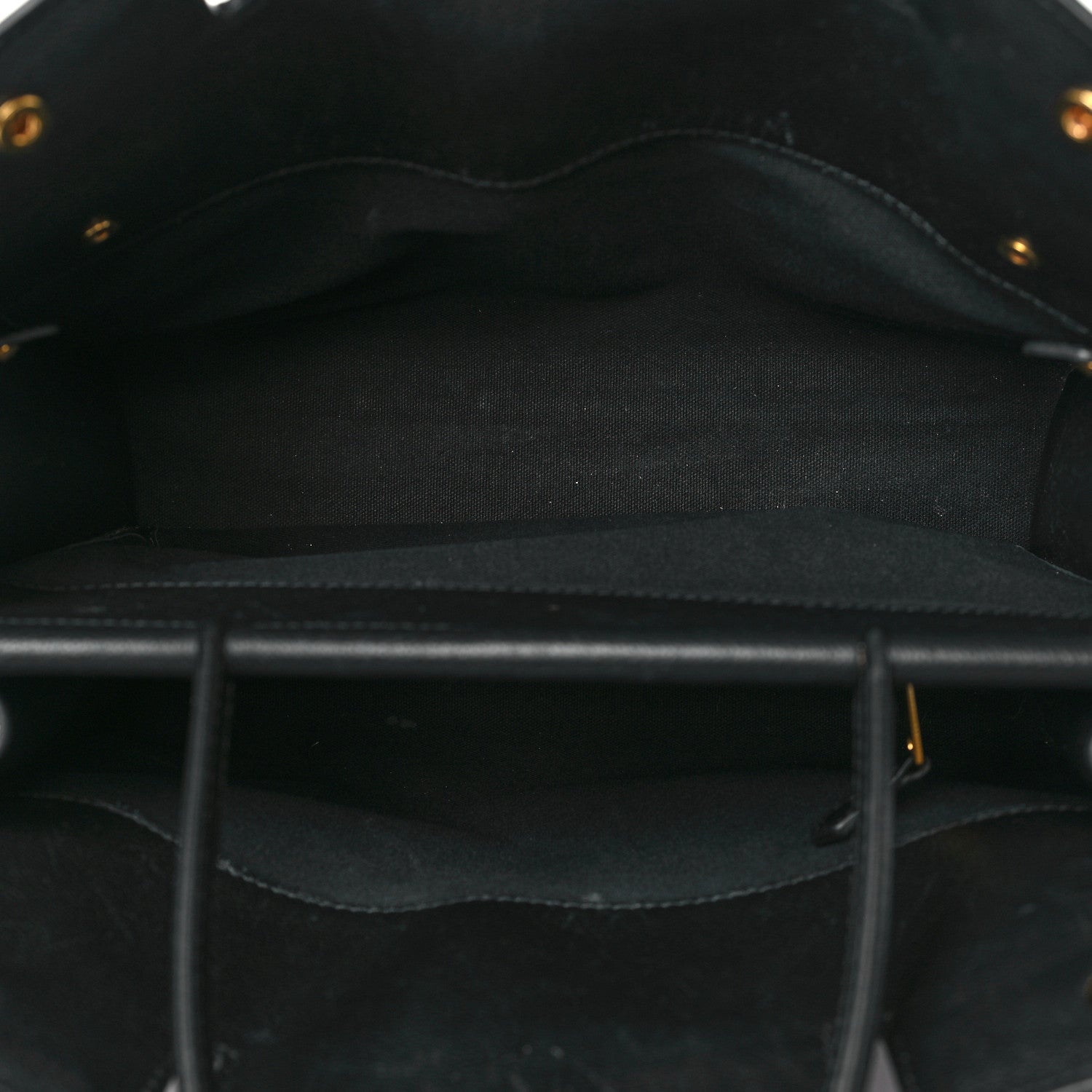 Burberry Grainy Calfskin Medium Title Bag Black 5 of 11
