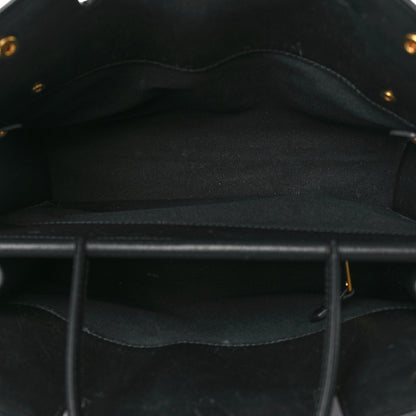 Burberry Grainy Calfskin Medium Title Bag Black 5 of 11