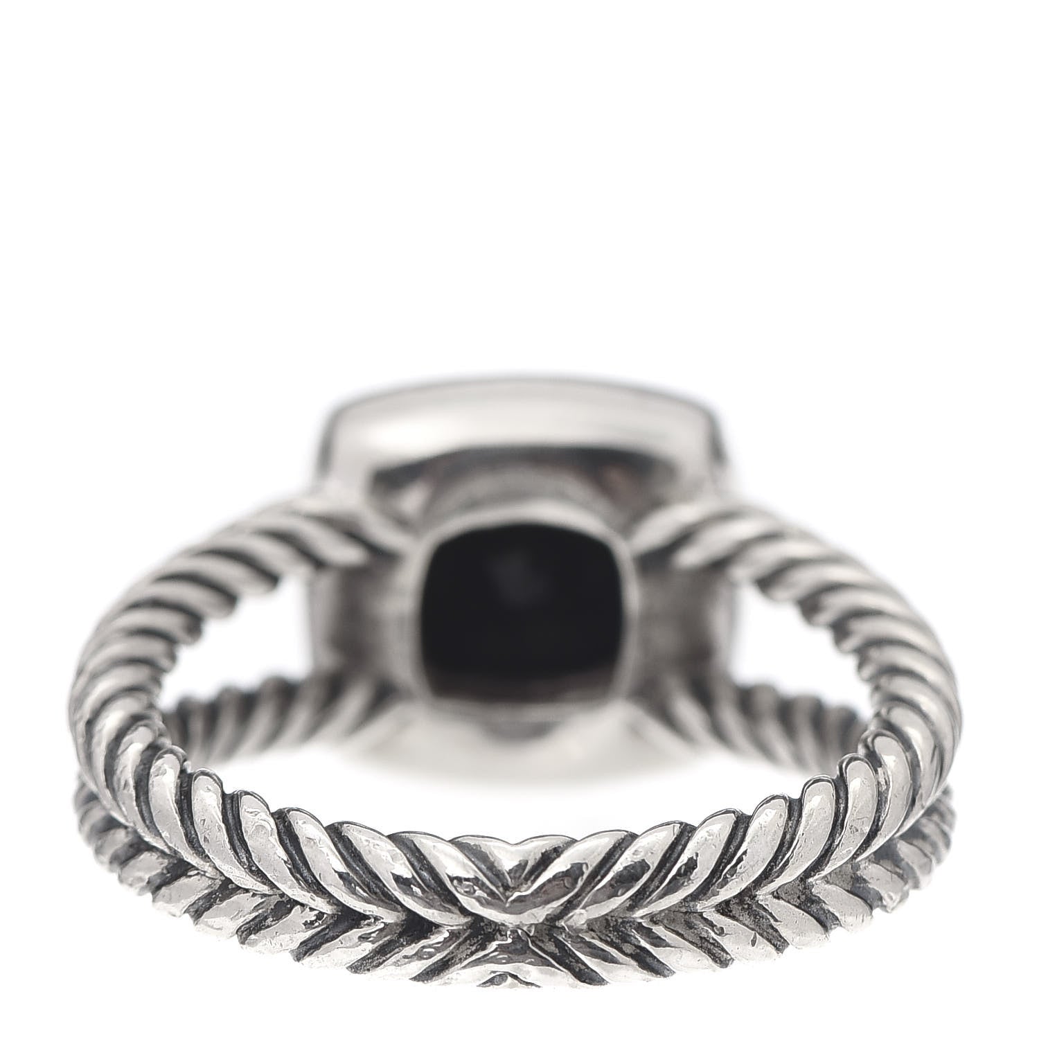 David Yurman Sterling Silver Diamond Black Onyx 7mm Petite Albion Ring 55 7.25 4 of 6