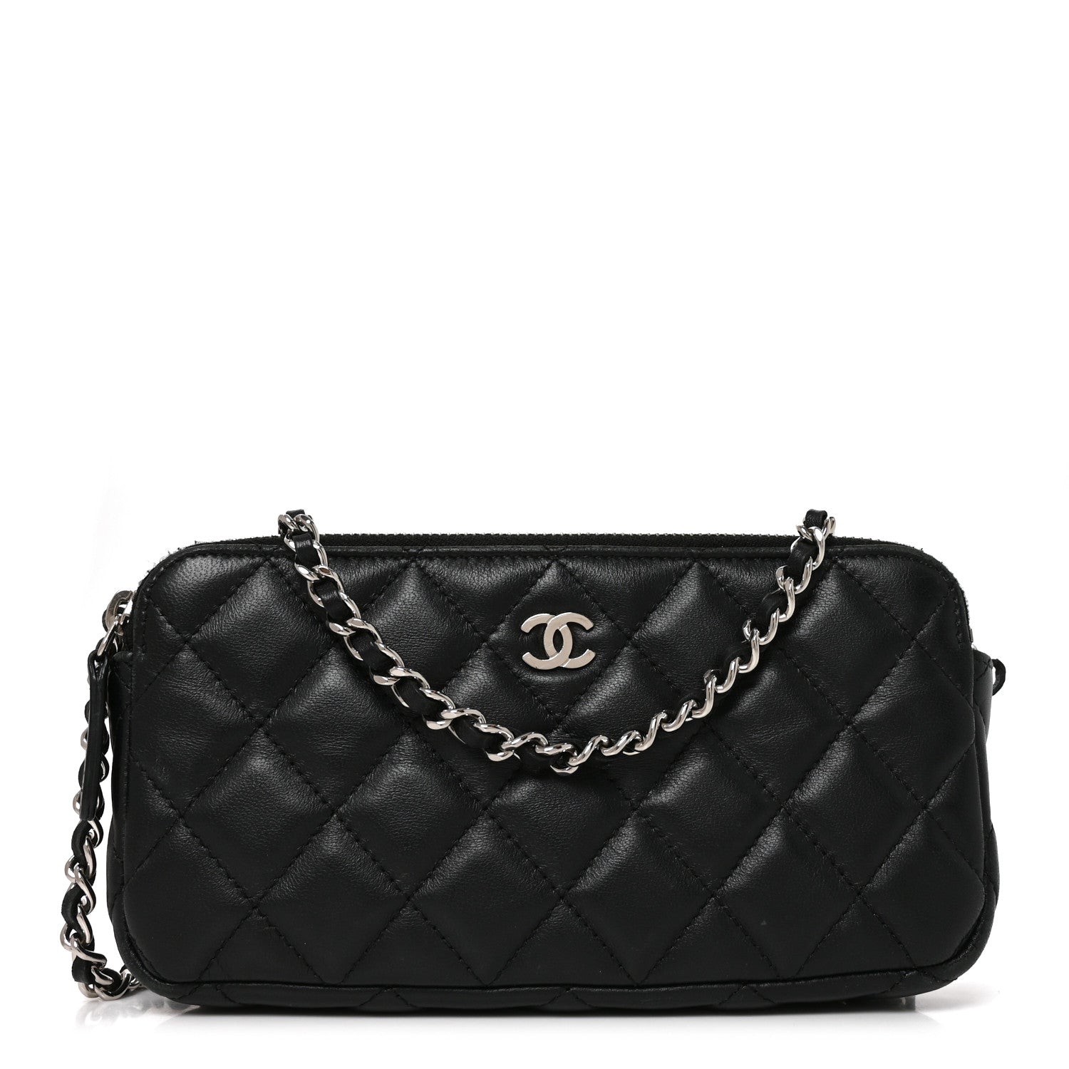 Chanel Lambskin Quilted Small Clutch With Chain Black 1 of 10