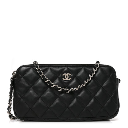 Chanel Lambskin Quilted Small Clutch With Chain Black 1 of 10