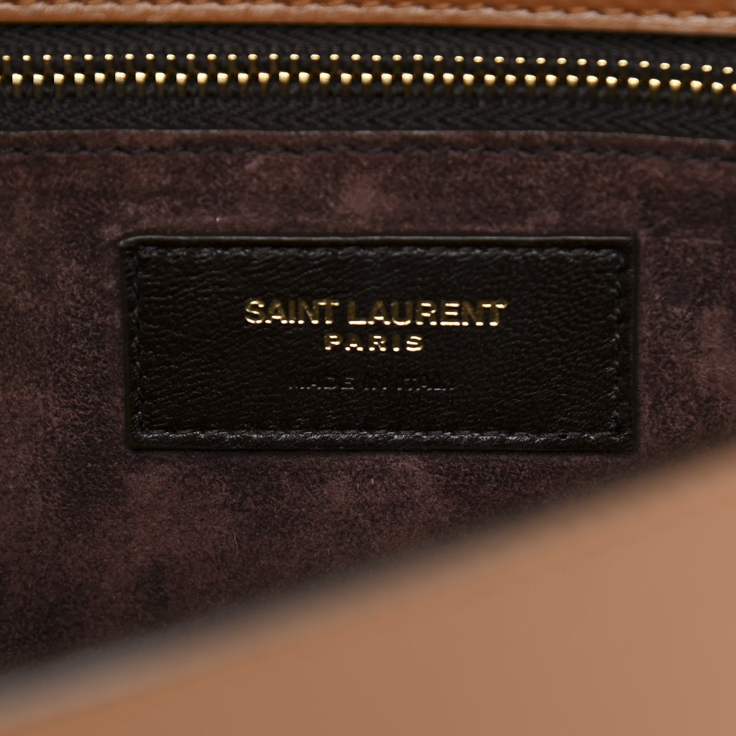 Saint Laurent Smooth Calfskin Carre Satchel Brown 6 of 11