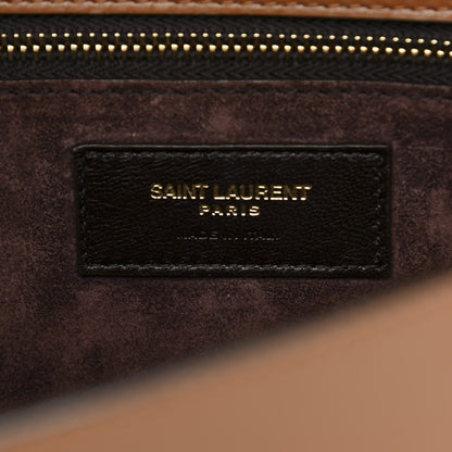 Saint Laurent Smooth Calfskin Carre Satchel Brown 6 of 11