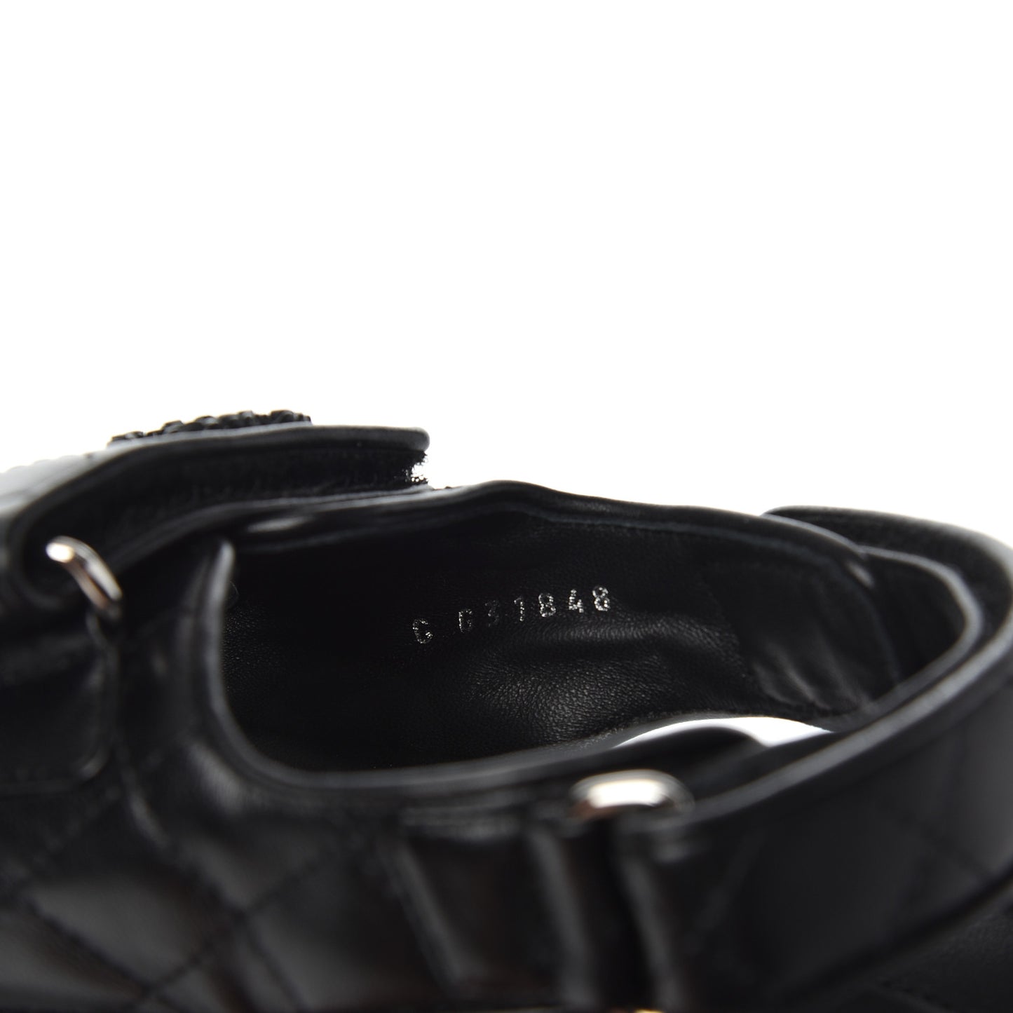 Lambskin Velcro Dad Sandals 36.5 Black
