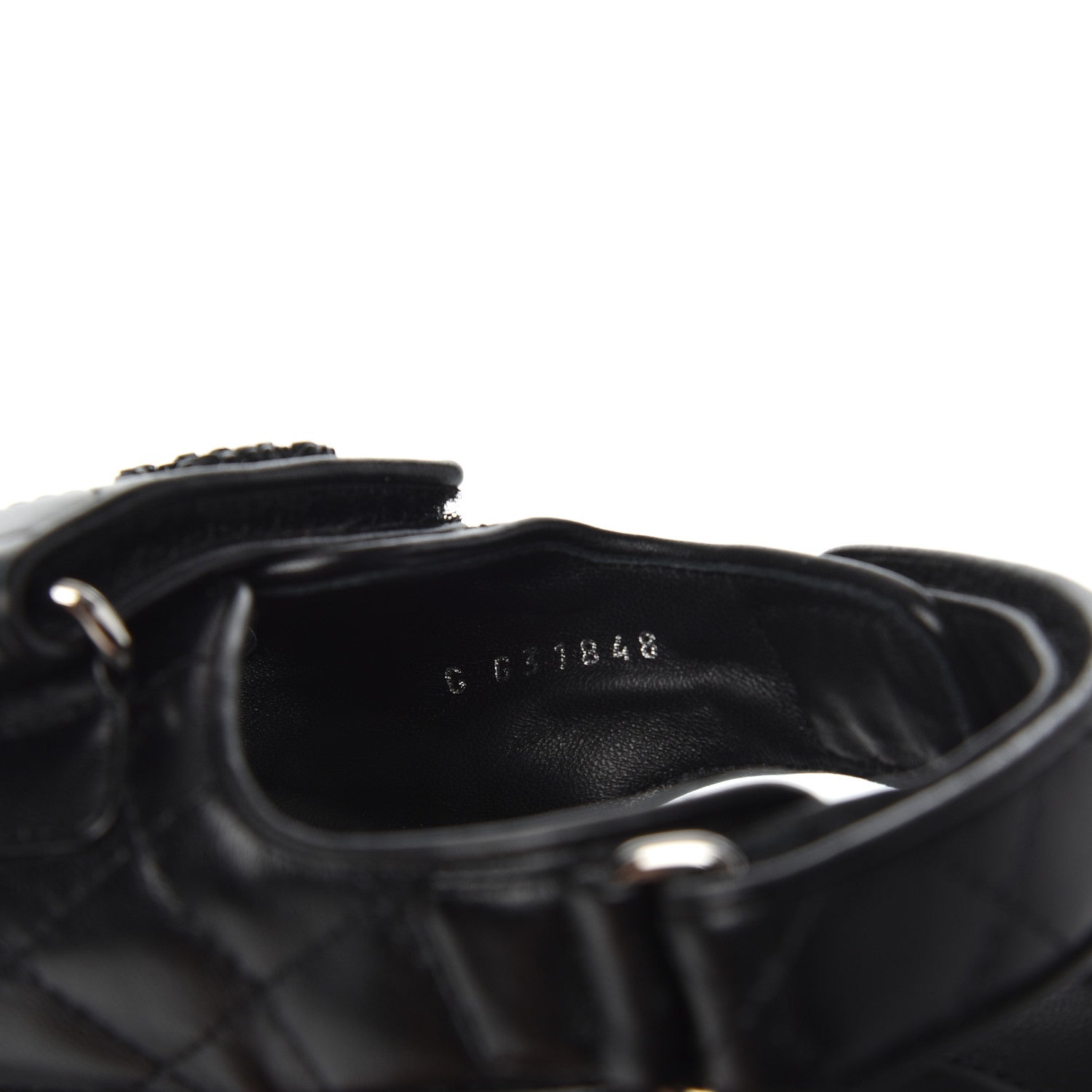Chanel Lambskin Velcro Dad Sandals 36.5 Black 8 of 11