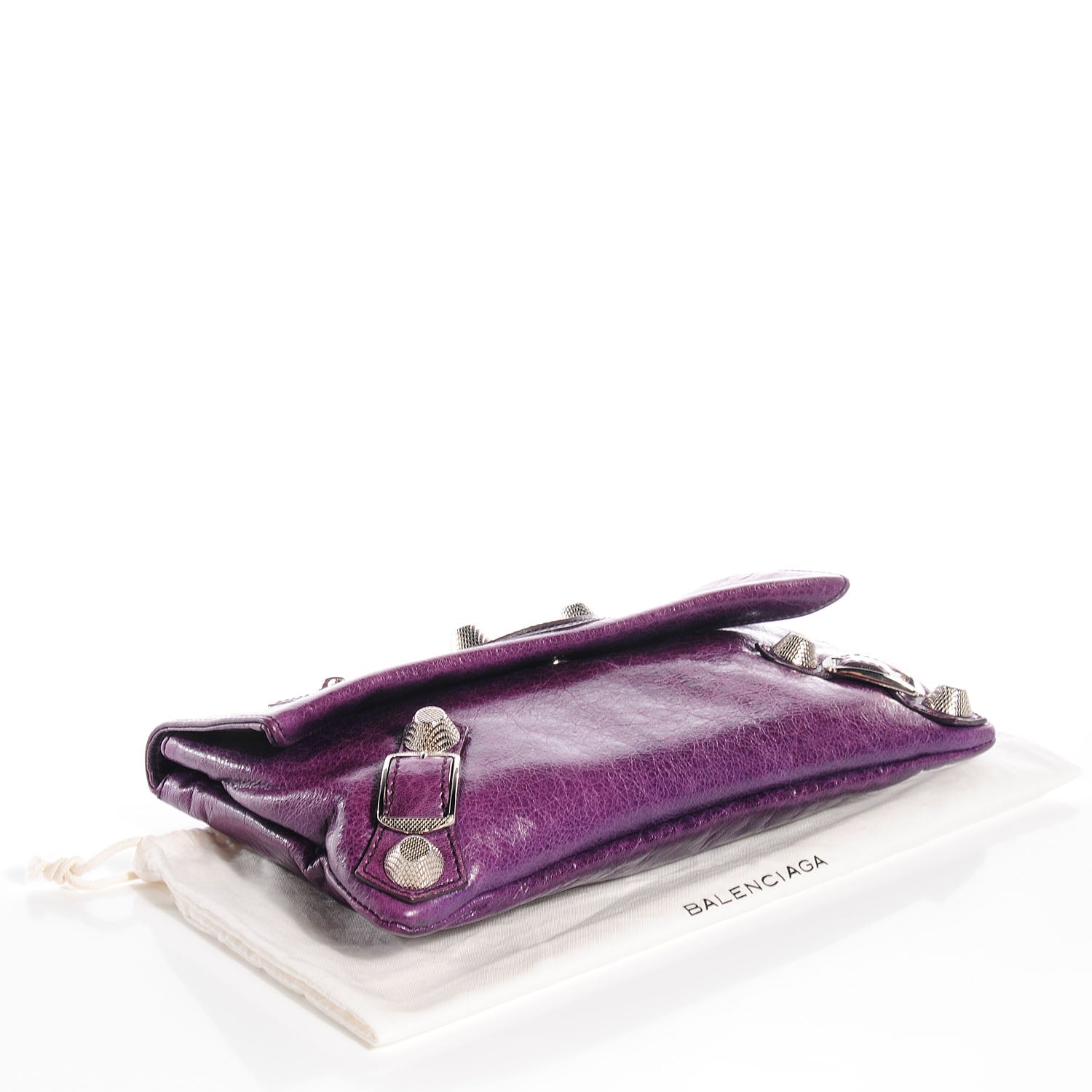 Balenciaga Agneau Giant 21 Silver Hardware Envelope Clutch Raisin 6 of 13
