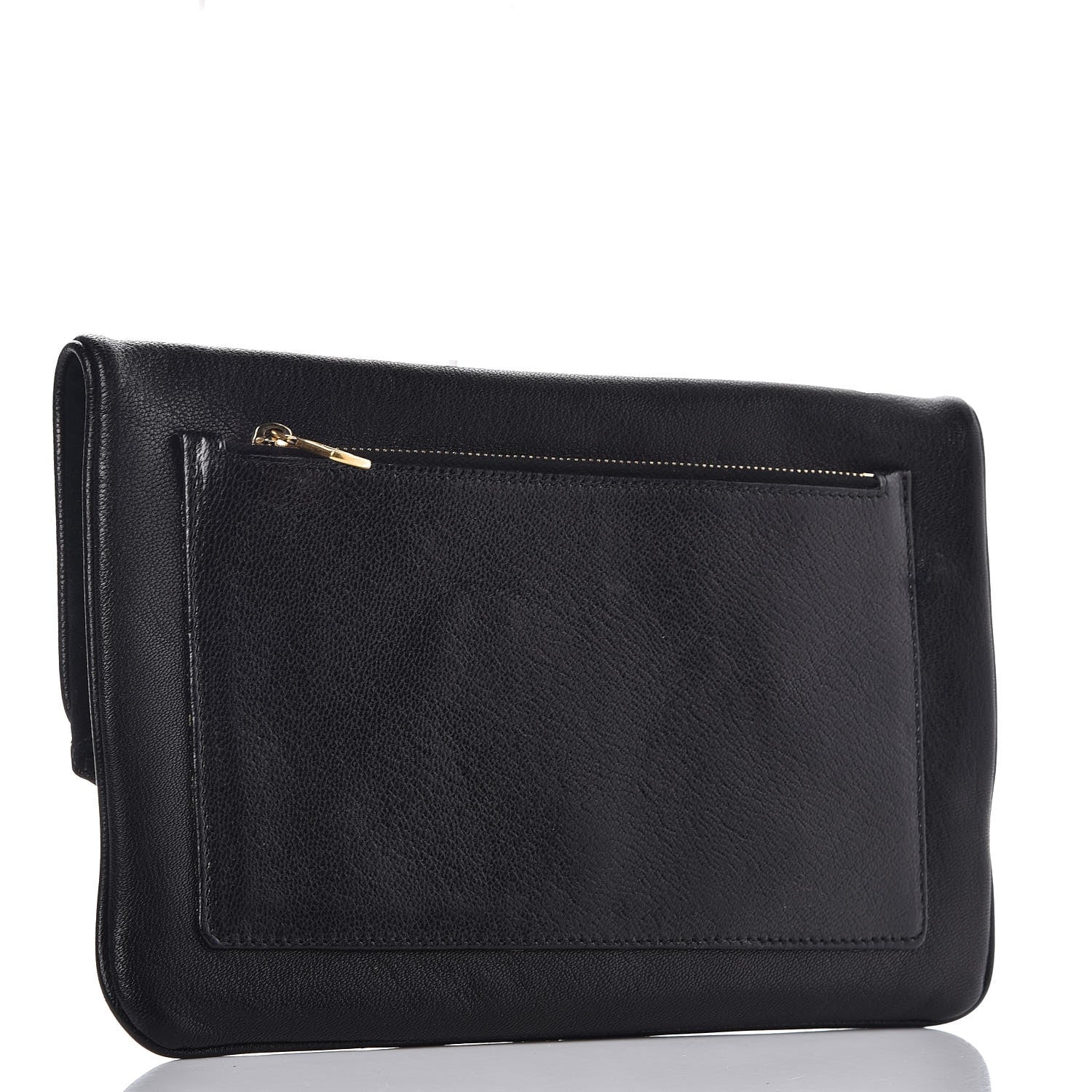 Saint Laurent Chevre Monogram Fold Over Clutch Black 3 of 7