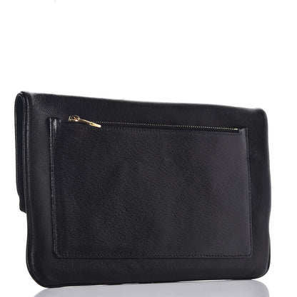 Saint Laurent Chevre Monogram Fold Over Clutch Black 3 of 7